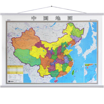 中英文地图覆膜防水办公室挂图 约1.4米*1米 中国地图