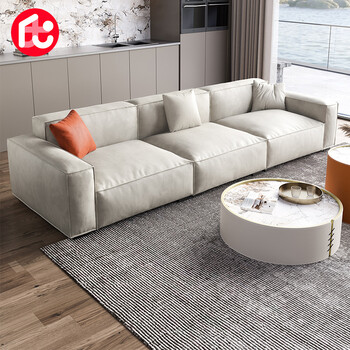 京东居家优选 沐眠 意式极简科技布沙发 豆腐块三人免洗布艺沙发小