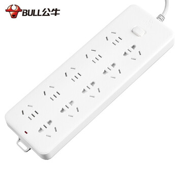 公牛(bull)gn-218插座接线板10位带总控开关多孔排插带开关带线10m1个