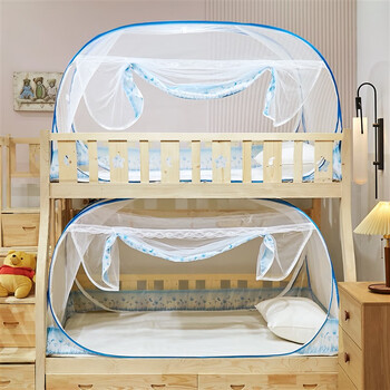 鑫逸晨蚊帐免安装上下铺蚊帐学生宿舍上下铺90cm有底免安装蒙古包单人