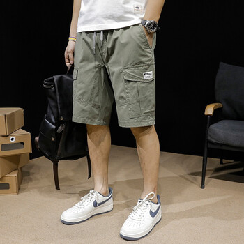 古先森休闲工装短裤男纯棉五分裤男士宽松中裤男装多口袋日系夏季薄款