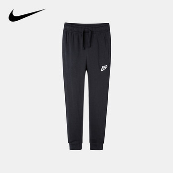 nike耐克小童装男童女童保暖长裤冬季儿童针织休闲运动裤黑白6073160l