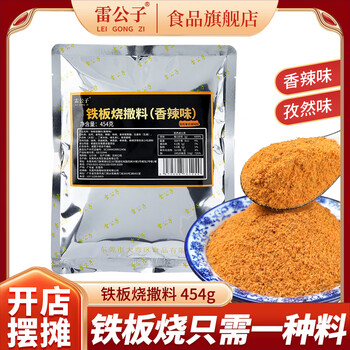 雷公子铁板烧商用铁板鱿鱼鸭肠豆腐配料摆摊专用调料调味料孜然味454g