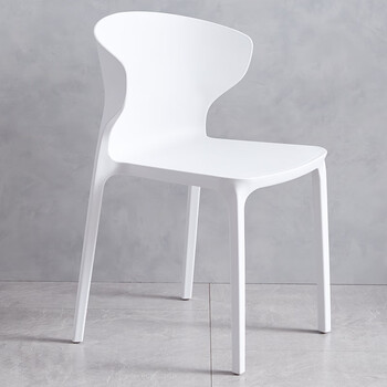 家用椅子网红牛角椅塑料休闲椅加厚靠背凳子 白色【xl-gf加强版净重3