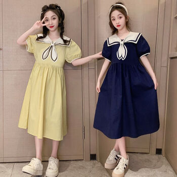 诺贝达robertadicamerino女童2023新款连衣裙儿童海军领甜美学院风