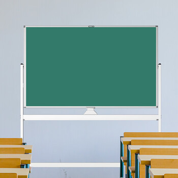 轮立式会议磁性小黑板教学erxung经济型单绿板60905盒粉笔1板擦4磁扣