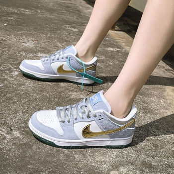 右依昔sb纯原 dunk 冰雪奇缘联名紫金湖人男女鞋aj休闲低帮情侣滑板鞋