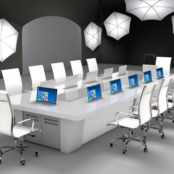 无纸化会议桌无纸化会议椭圆形会议桌办公家具无纸化智能升降会议桌长