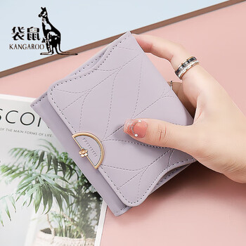 袋鼠(kangaroo)小钱包2024新款小众设计感学生韩版小清新卡包折叠零