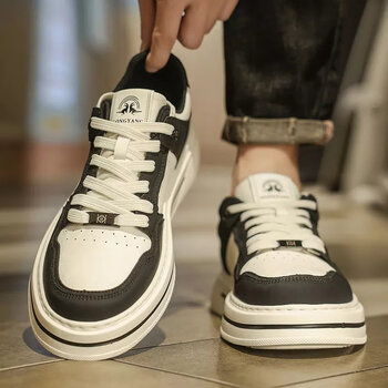 欧文迪库aj男鞋秋季新款男士子男款百搭时尚男秋冬款潮鞋耐磨黑色39