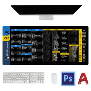 cad快捷鍵鼠標墊autocad繪圖命令指令大全圖文卡通彩色辦公鼠標墊 ps
