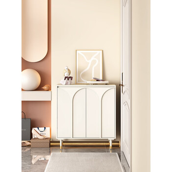 笛央 法式奶油风入户鞋柜家用门口玄关柜简约现代轻奢进门大容量 80长