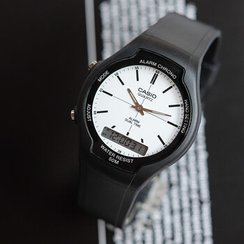 希洛欧七夕礼物双显示时尚多功能闹铃夜光电子男手表aw90h2aw90h7e