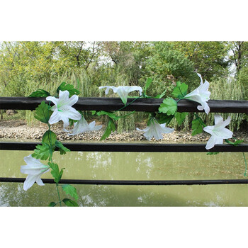 仿真花百合花藤清明花假花扫墓花挂花墓碑花管厂家批发花串绢花条