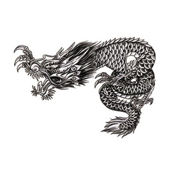 美充充 纹身贴花臂半永久男胸口前大图案纹身贴纸过肩龙头麒麟狼头