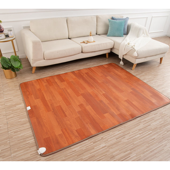 发热地毯垫子瑜伽电热地暖垫地毯红棕木纹色100厘米x150厘米智能温控