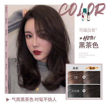 染发剂2021流行色显白黑茶女泡泡纯自己在家无刺激黑茶色
