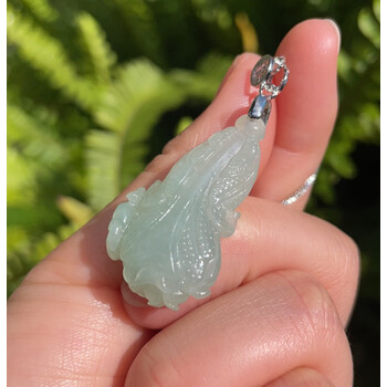 k&k宝钰缅甸翡翠白菜百财银锁骨吊坠挂件证书新款人气【图片 价格