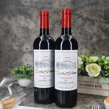 法国路易萨洛纳珍藏干红葡萄酒14度750ml瓶装aop级别年会礼舞会 两瓶