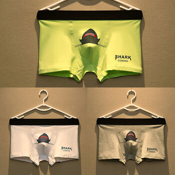 男生中大童内裤男鲨鱼绿色白色灰色裤衩男仕韩版大学生帅气男性m底裤