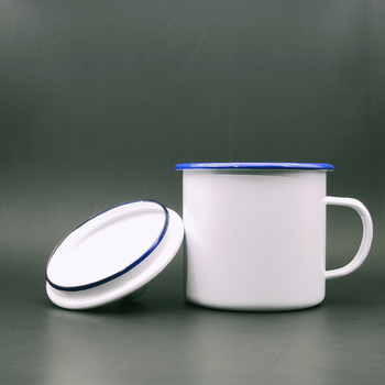 抬杠运动员老式怀旧创意加厚搪瓷杯定制带盖复古茶缸子水杯马克杯