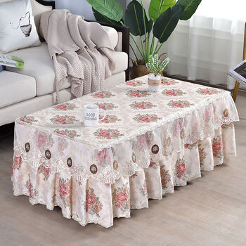 布欧格茶几桌布田园布艺全包茶几布长方形家用茶几罩客厅电视柜防尘盖