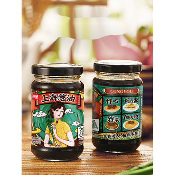 仲景上海葱油酱230g2瓶新鲜小香葱熬制葱香油润葱油拌面酱2瓶葱香浓郁