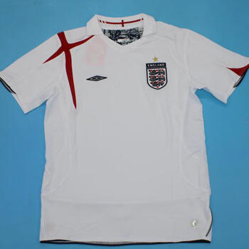 奥乔伦世界杯英格兰国家队球衣复古足球服贝克汉姆鲁尼主场白单上衣不