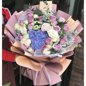 洋甘菊花束毕业季情人节向日葵同城鲜花玫瑰北京天津杭州送花生日紫色混搭花束 图片价格品牌报价 京东