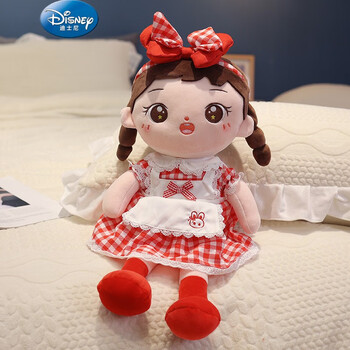 迪士尼孩子好玩的可爱布娃娃女孩抱着睡安抚布偶儿童生日礼物小公仔女
