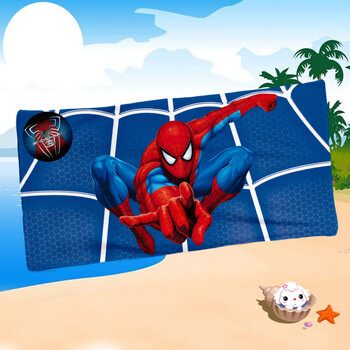 卡通蜘蛛侠毛巾可爱哆啦a梦洗脸小男生美国队长公主浴巾 蜘蛛侠蓝色