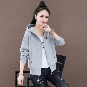 秋冬连帽大码开衫卫衣女外套2022春秋新款休闲时尚运动上衣女胖子衣服