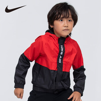 耐克大童装男童女童外套nikeairjordan春秋儿童梭织夹克休闲上衣学院