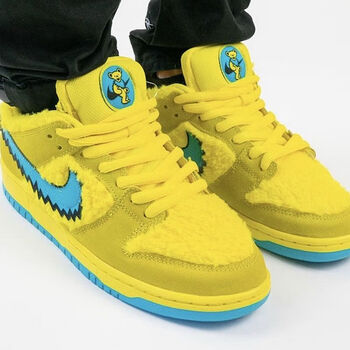 t3潮品 dunk x grateful dead联名 黄色跳舞小熊板鞋 黄 cj5378-700