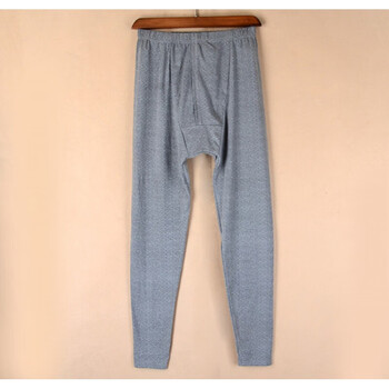 60男士秋裤单件薄款宽松春秋夏季中老年人线裤衬裤艾优浅灰男莫裤