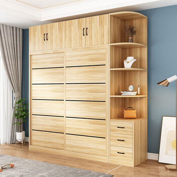 【顺丰闪发】京之恋 衣柜卧室推拉门结实衣橱木质大容量移门储物生态