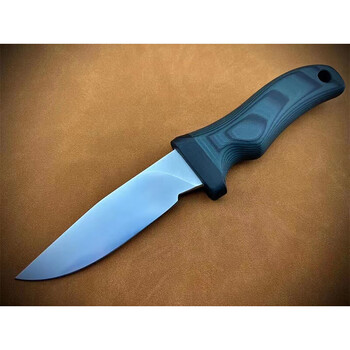 硕哥原版黑绿柄手签直刀战术小刀收藏送礼刀具高硬度钢刀手工制作小