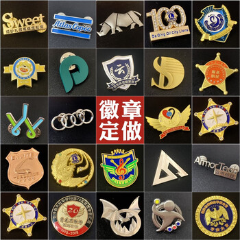 骊象金属定做勋章胸针定制纪念校徽班徽制作logo公司会徽胸章订做