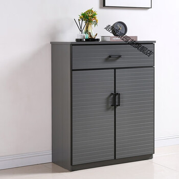 简约现代灰色铝合金鞋柜门口室外防水多功能储物收纳柜阳台灰色简约