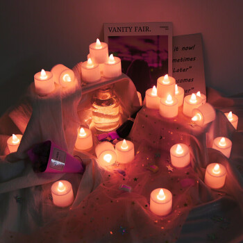 多美忆 生日装饰LED电子蜡烛灯表白蜡烛套餐情人节生日礼物求婚布置 婚房布置 结婚用品 暖白24个装