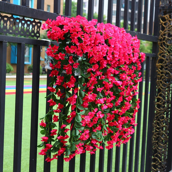 仿真吊兰花紫罗兰吊花壁挂花藤花仿真花墙壁装饰花阳台栏杆悬挂 亲