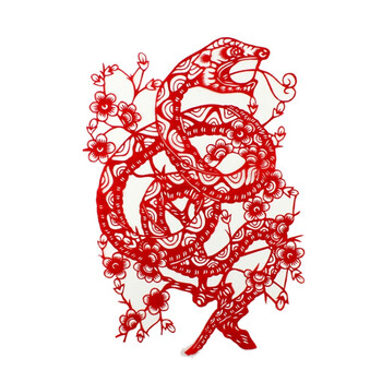 手工剪纸成品窗花传统纸质剪纸刻纸贴窗户家居十二生肖剪纸 生肖蛇 约