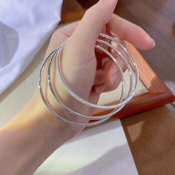 尊玉匠 三生三世银手镯银镯子女简约个性年轻款送女友闺蜜礼物 两光一