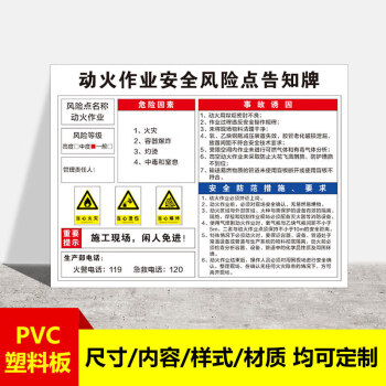 标示指示警告提示贴纸警示牌定做智能家居动火作业pvc塑料板30x40cm