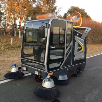 猎鹰高压雾炮电动扫地车四刷道路清扫吸尘车小型环卫新能源扫路车物业仓库工业用驾驶室清扫车驾驶式扫地机 灰色 货到付款定金单拍不发货