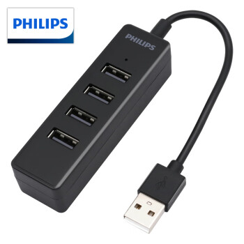 飞利浦（PHILIPS） USB分线器 HUB集线器 苹果联想小米华为笔记本电脑转换器加长延长线 USB2.0分线器4口0.5米
