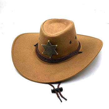 以舟  西部牛仔帽西部牛仔帽复古治安官警长帽子男女骑马旅游钓鱼遮阳