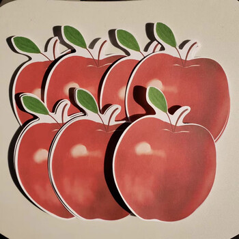 苹果纸贴画 红苹果贴贴纸 散片苹果贴画 水果贴纸  apple sticker 1包