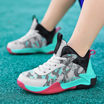 乔丹童鞋2023新款春秋夏中大童高帮防滑耐磨气垫篮球鞋男青少年减震透