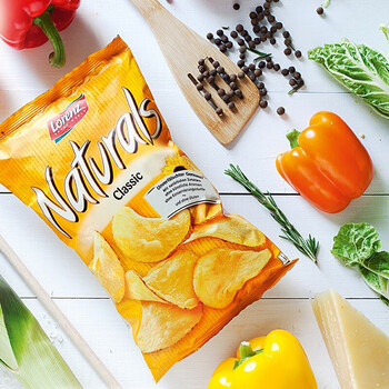 德国进口劳仑兹手工原切薯片100g休闲膨化食品土豆薄脆片大包装零食多